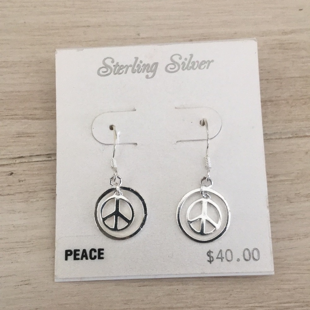 Sterling Silver Peace Earrings